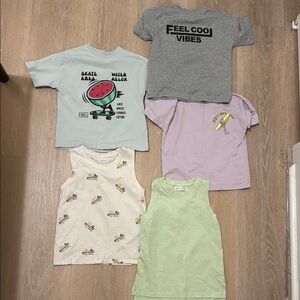 Kids Graphic T-Shirts - Gray, Purple, Green, Cream